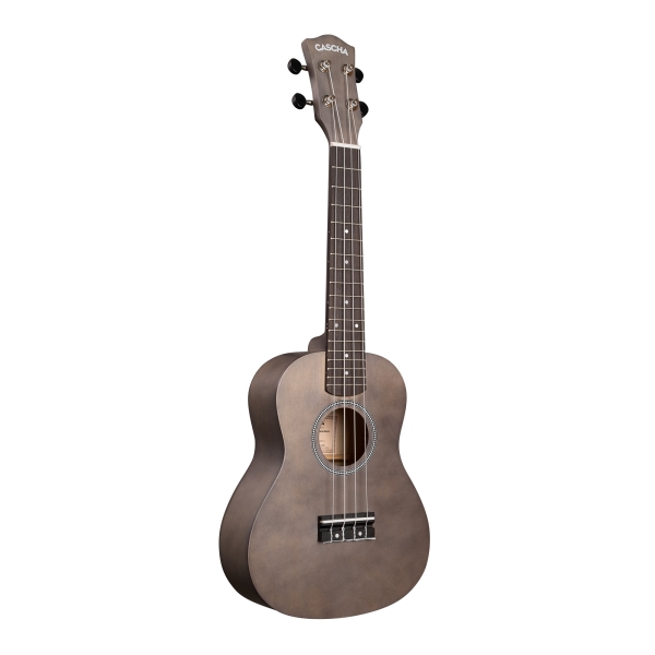 Konzert Ukulele Linde Black Set Konzert Ukulele mit Aquila Saiten + Schule + Stimmgerät + gepolsterte Tasche + 3 Plektren